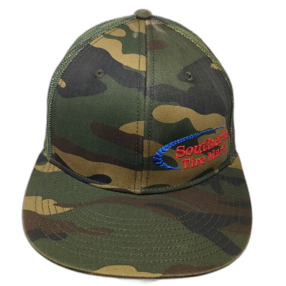 OTTO Southern Tire Mart Trucker Hat Green Snapback One Size Mesh Camo Logo